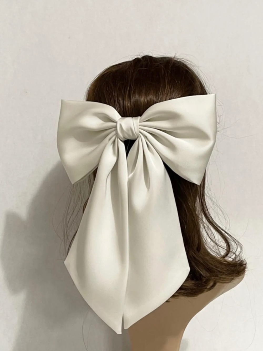 Off white satin women hair bow